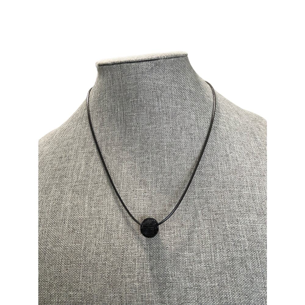 black mesh bead necklace